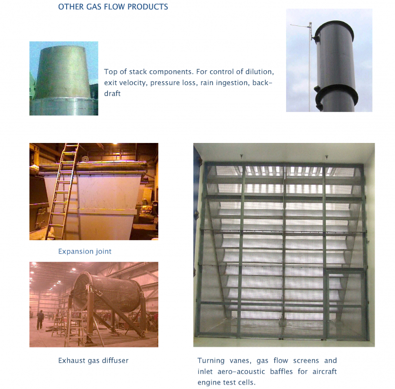 C brochure page 6 showing turning vanes, diffusers, expansion joints etc applications